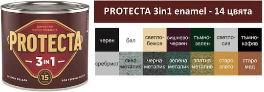 Protecta Χρώμα Αντιδιαβρωτικό 3in1 0.5lt Γκρι Γυαλιστερό
