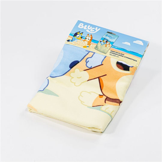 Bluey Sunny Beach Bath And Beach Towel 70x140cm Fast Dry Yellow