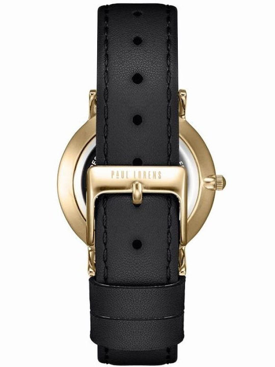 Paul Lorens Womens Watch 45mm Battery With Black Metal Bracelet