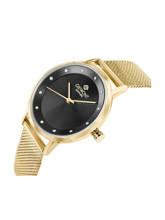 Giewont Womens Battery Watch With Gold Metal Bracelet