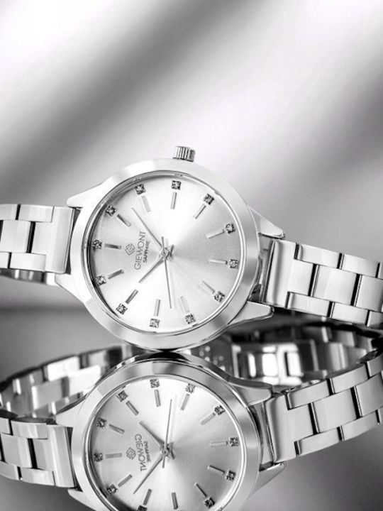 Giewont Womens Battery Watch With Silver Metal Bracelet