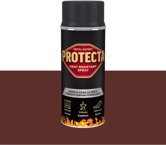 Protecta Spray Farbe Hochtemperatur mit Matt Effekt Brown 400ml