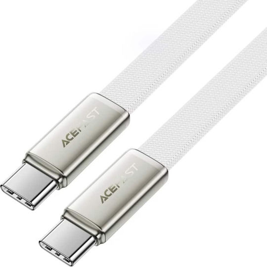 Acefast Flat / Braided USB 2.0 Cable USB-C Male - USB-C 60W White 1.2m