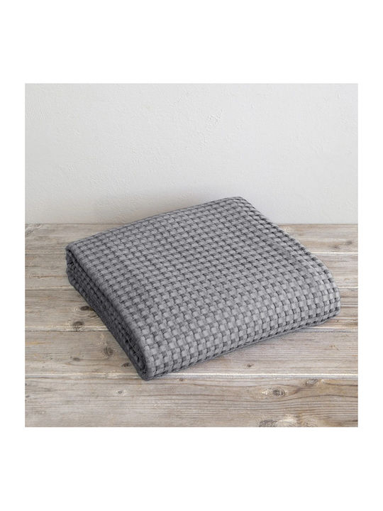 Nima Comfy Pique Blanket Single 160x240cm Medium Gray
