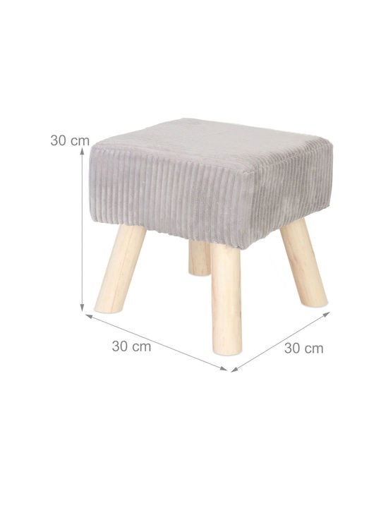 Taburet Camera De Zi Tapițat Cu Țesătură Gri 30x30x30cm