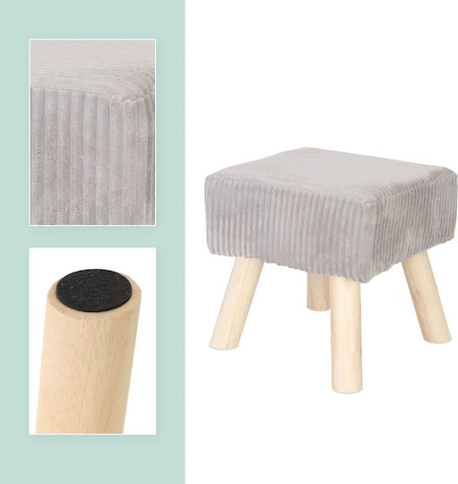 Taburet Camera De Zi Tapițat Cu Țesătură Gri 30x30x30cm