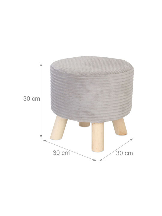 Taburet Camera De Zi Tapițat Cu Țesătură Gri 30x30x30cm