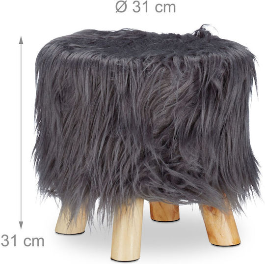 Taburet Camera De Zi Din Lemn Gri 31x31x31 Cm