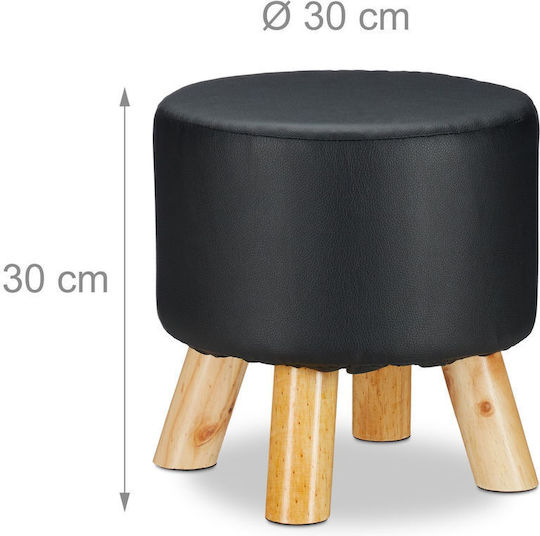 Taburet Camera De Zi Tapițat Cu Piele Sintetică Negru 30x31x30cm
