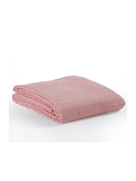 Nef-Nef Homeware Cool Pique Single Blanket 160x240cm Salmon
