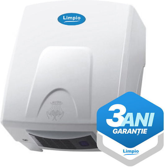 Limpio Uscător de Mâini Plastic cu Senzor Alb 1.5kW