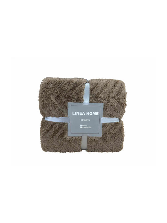 Linea Home Arrow Pătură Blănoasă Simplă 150x200cm Moca