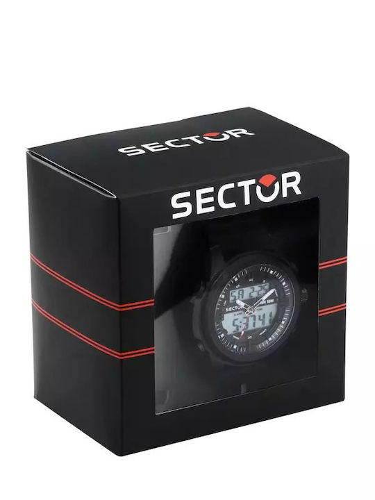 Sector Men's Battery Watch with Black Rubber Strap