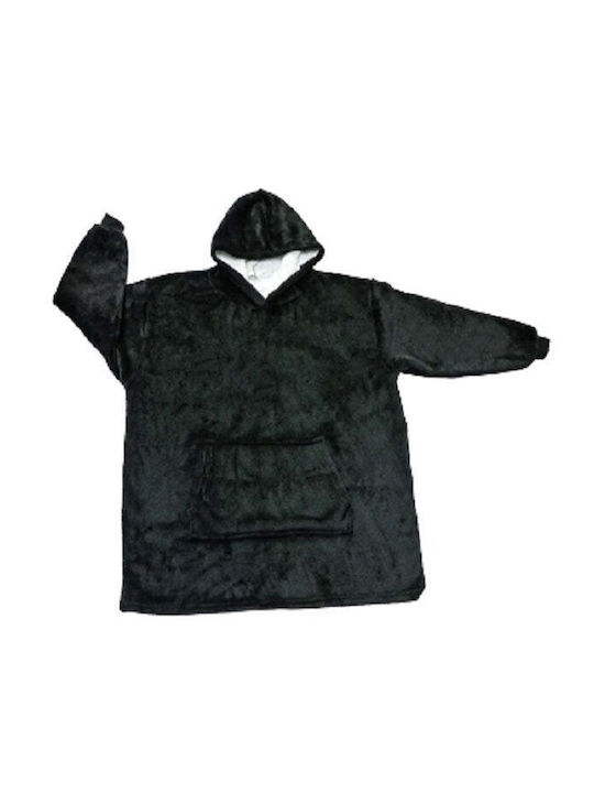 Huggle Velvet Blanket with Sleeves 50x85cm Black