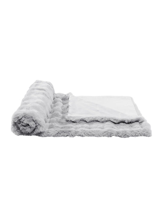 Homelevel Homelevel Faux Κουβέρτα Γούνινη Καναπέ 127x152εκ. Grey