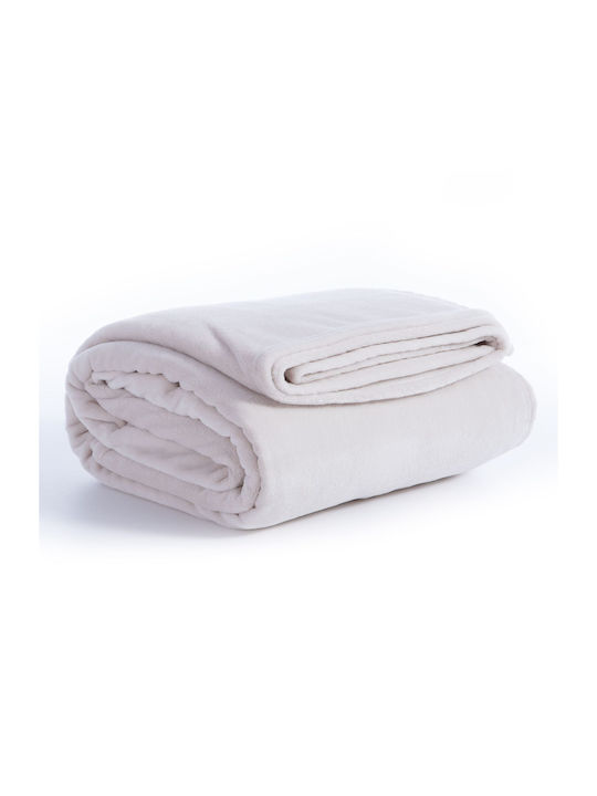 Nef-Nef Homeware Cosy Κουβέρτα Fleece Υπέρδιπλη 220x240εκ. Ecru