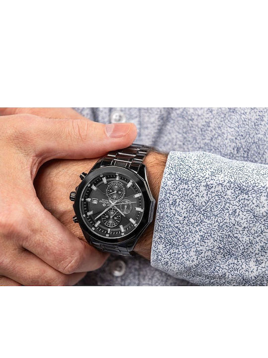 Giewont Men's Watch 46mm Battery Chronograph with Black Metal Bracelet