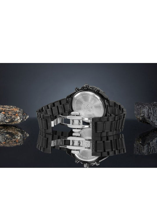 Giewont Men's Watch 46mm Battery Chronograph with Black Metal Bracelet