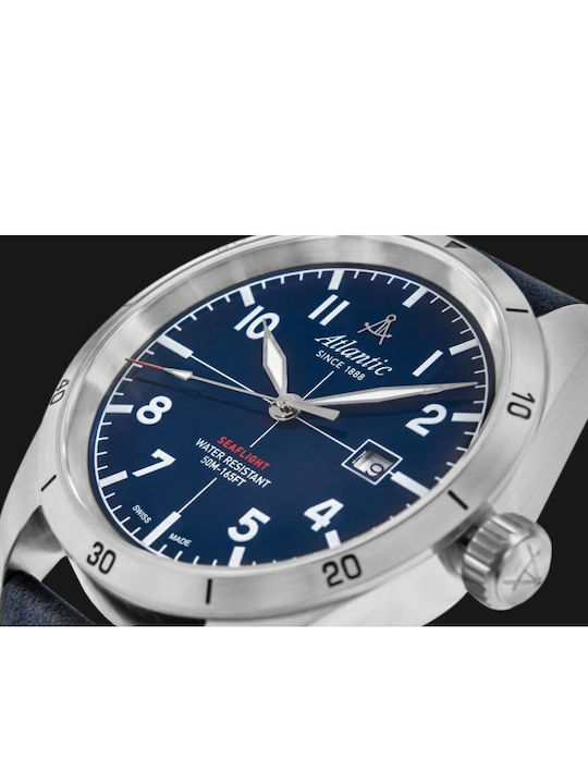 Herrenuhr 44 mm mit Batteriebetrieb, silberfarben