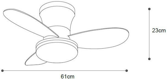 Inlight Bay Ventilator De Tavan 61cm Cu Lentile De Mărire Bej / Alb