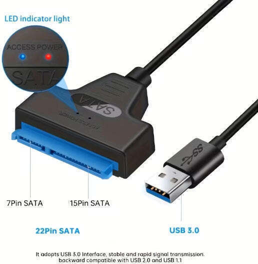 Usb 3.0 Към Sata Адаптер За Твърд Диск Плосък Usb Кабел Мъжки Към Мъжки