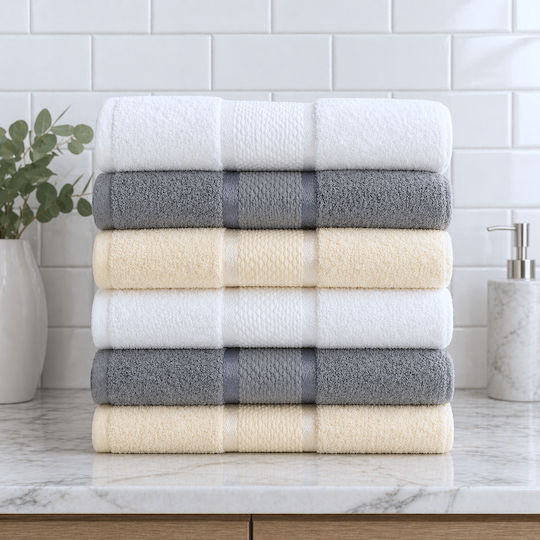 Kotonia Home Prosop De Față 50x90cm Multicolor 6 Bucăți Greutate 400gr/m²