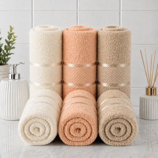Kotonia Home Face Towel 50x90cm Multicolour 6 Pieces Weight 400gsm
