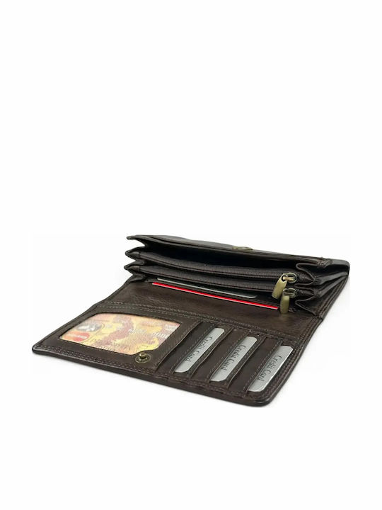 Large Leather Women's Wallet Brown
