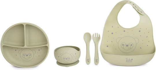 Amek Toys Toddler Silicone Food Container Set Green 4 Pieces