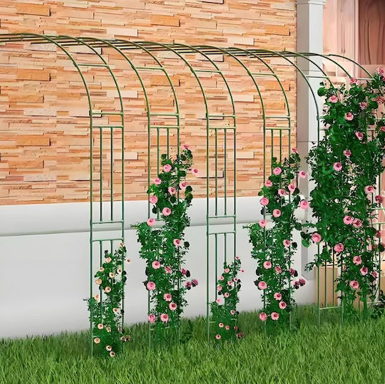 Arc Metalic Pentru Grădină Balcon Terasă Zola Plante Căţărătoare Flori Oţel Acoperit Cu PE 240 X 40 Cm Verde