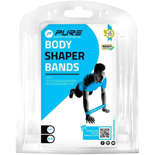 Pure2Improve Body Shaper Benzi de rezistență în formă de buclă seturi 3buc Colorate