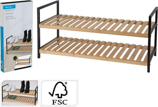 Metallische Schuhorganisator aus Bambus 67.5x30x32.5cm
