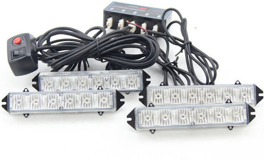 Set 4 Lumini De Volum Pentru Camioane Cu Led Stroboscop Zola 12v 30w Portocalii 10 Moduri Telecomandă Cablu 190 Cm 10 X 2.1 X 2.8 Cm
