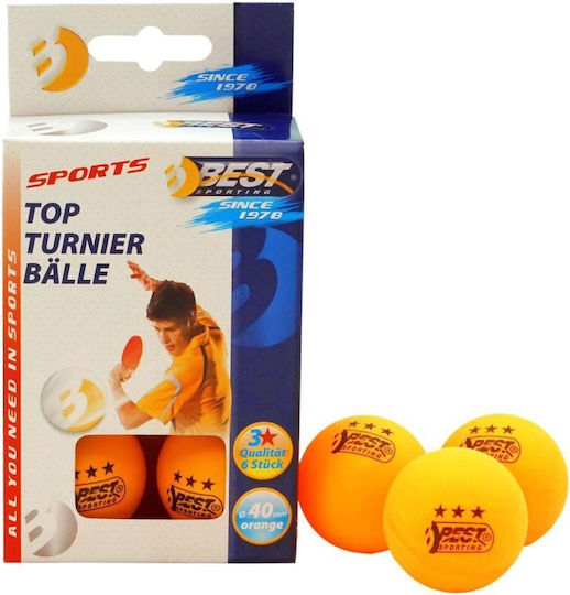 Set 6 Orange Ping Pong Balls Diameter 40mm Category 3 Training Best Sporting 23113