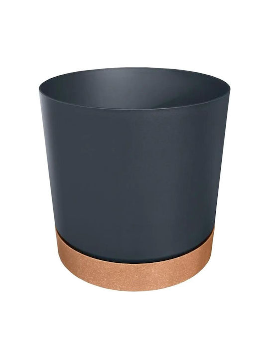 Prosperplast Tubo Pflanzgefäß Kunststoff Anthrazit mit Untersetzer 13x13cm