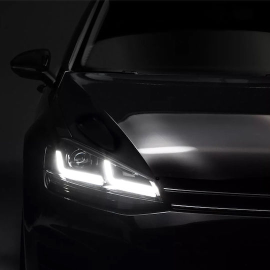 Front Lights Set VW Golf VII 7 12-17 DRL Full Led Halogen Version Blackchrome Ledhl103-cm RHD Right-Hand Drive Osram Ledriving