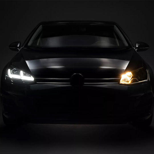 Front Lights Set VW Golf VII 7 12-17 DRL Full Led Halogen Version Blackchrome Ledhl103-cm RHD Right-Hand Drive Osram Ledriving