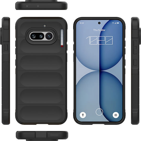 Techsuit Magic Rückseitenhülle aus Silikon Schwarz (Nichts Phone (4a))