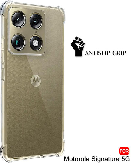 Techsuit Shockproof Silicone Transparent Back Cover (Motorola Signature)