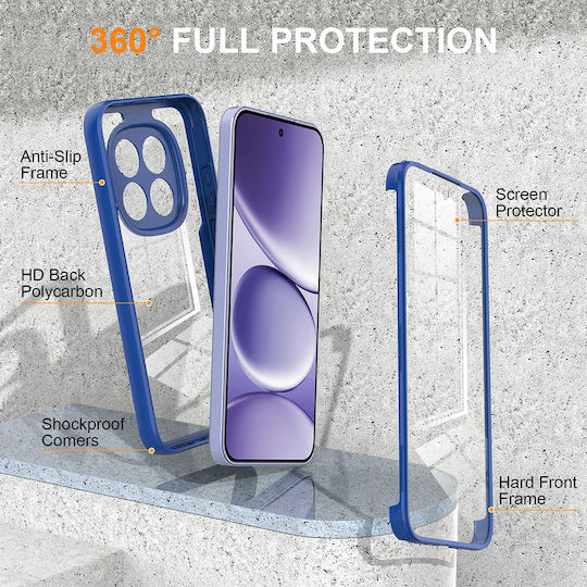 Techsuit Colorverse 360 Σιλικόνης Σετ με Τζαμάκι Μπλε (Honor 600 Lite)
