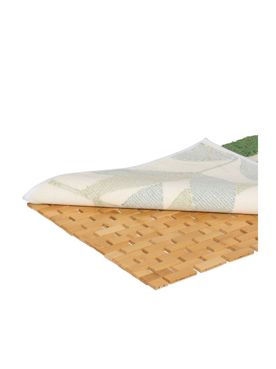Relaxdays Covoraș Antiderapant De Baie Din Lemn 10050281 Maro 70x42 cm