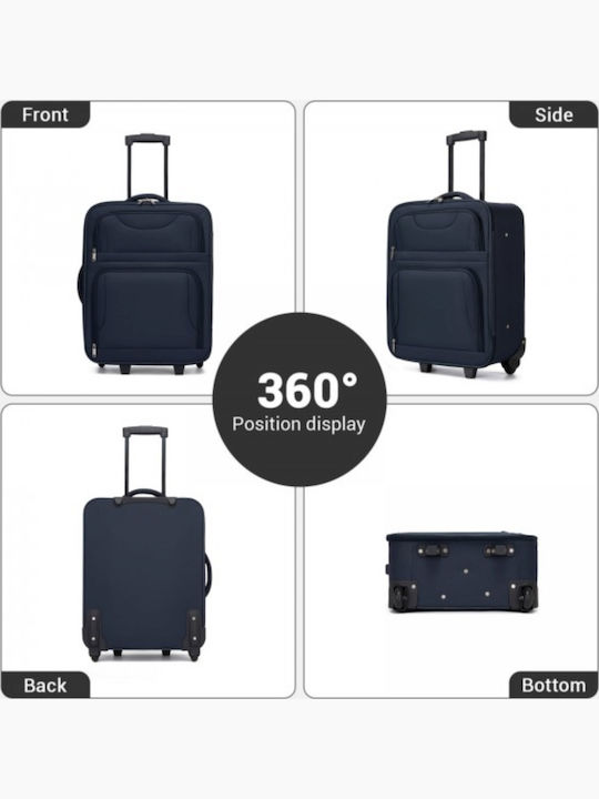 Miss Lulu Travel Suitcases Navy with 4 Wheels Set of 3 Pieces