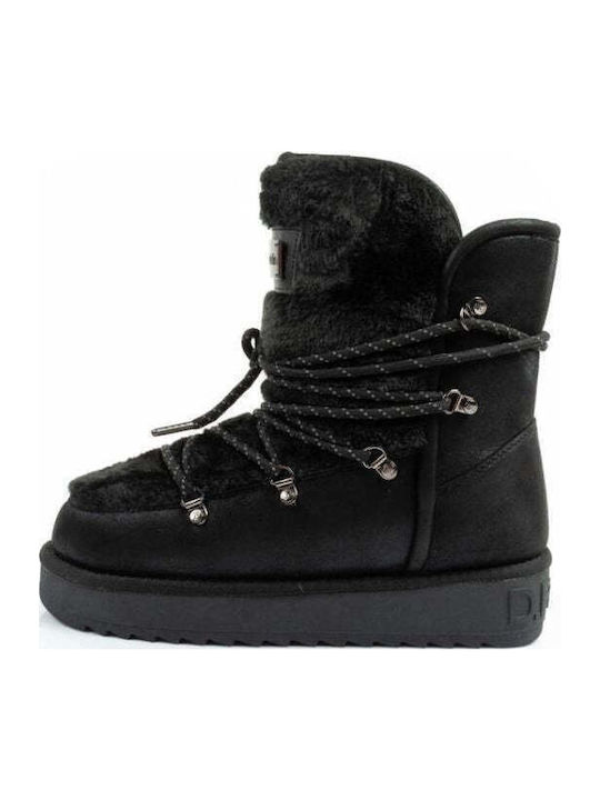 Nordic Trk Women's Ankle Boots with Fur Black