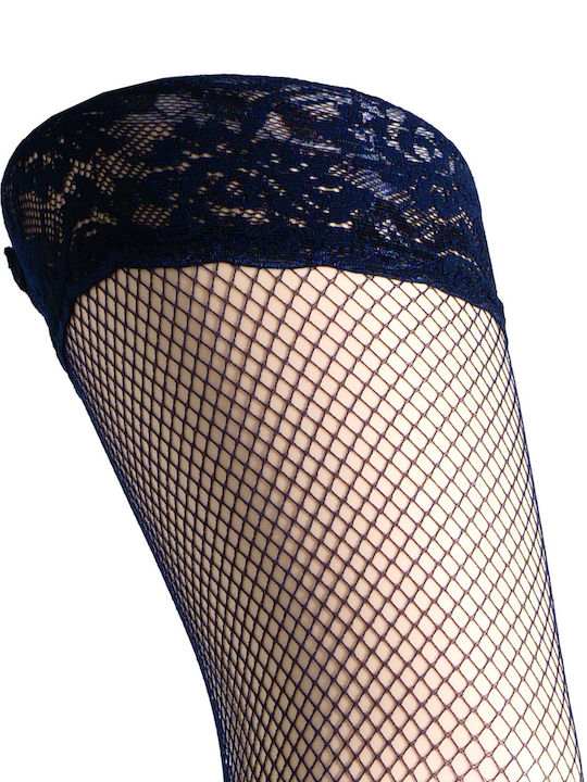 Women's Blue Floral Pantyhose