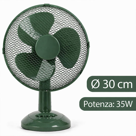 Bakaji Tabletop Fan 35W Fan Diameter 30cm Green