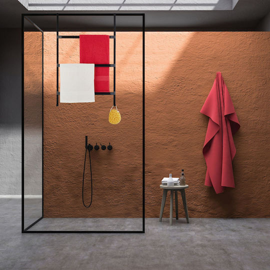 Relaxdays Suport Prosoape de Perete 85x54,5 cm Inox Gri