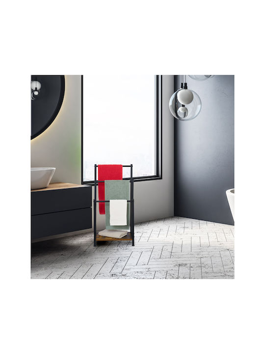 Relaxdays Freestanding Towel Rack 80x40cm Black
