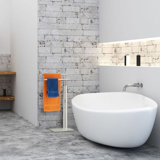 Relaxdays 78x44cm Inox Graue Badezimmerhaken & -halter