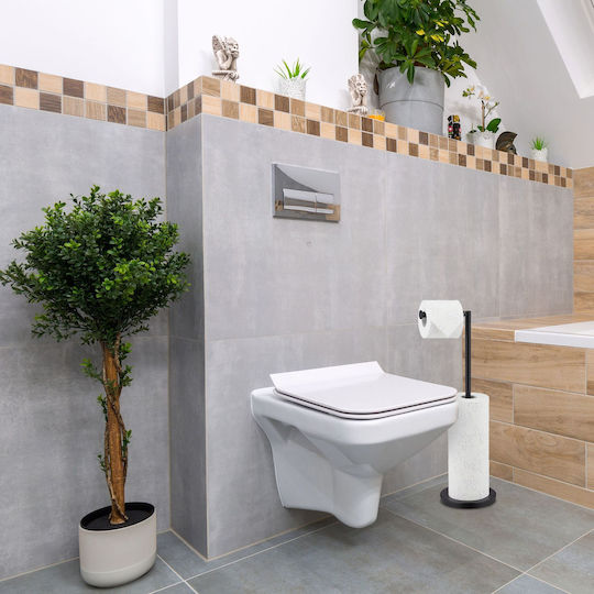 Relaxdays Suport De Hârtie Metalic Negru 4052025387198