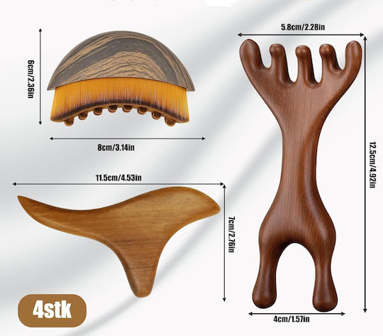 2 Perii Set Instrument Gua Sha 1 Bucată